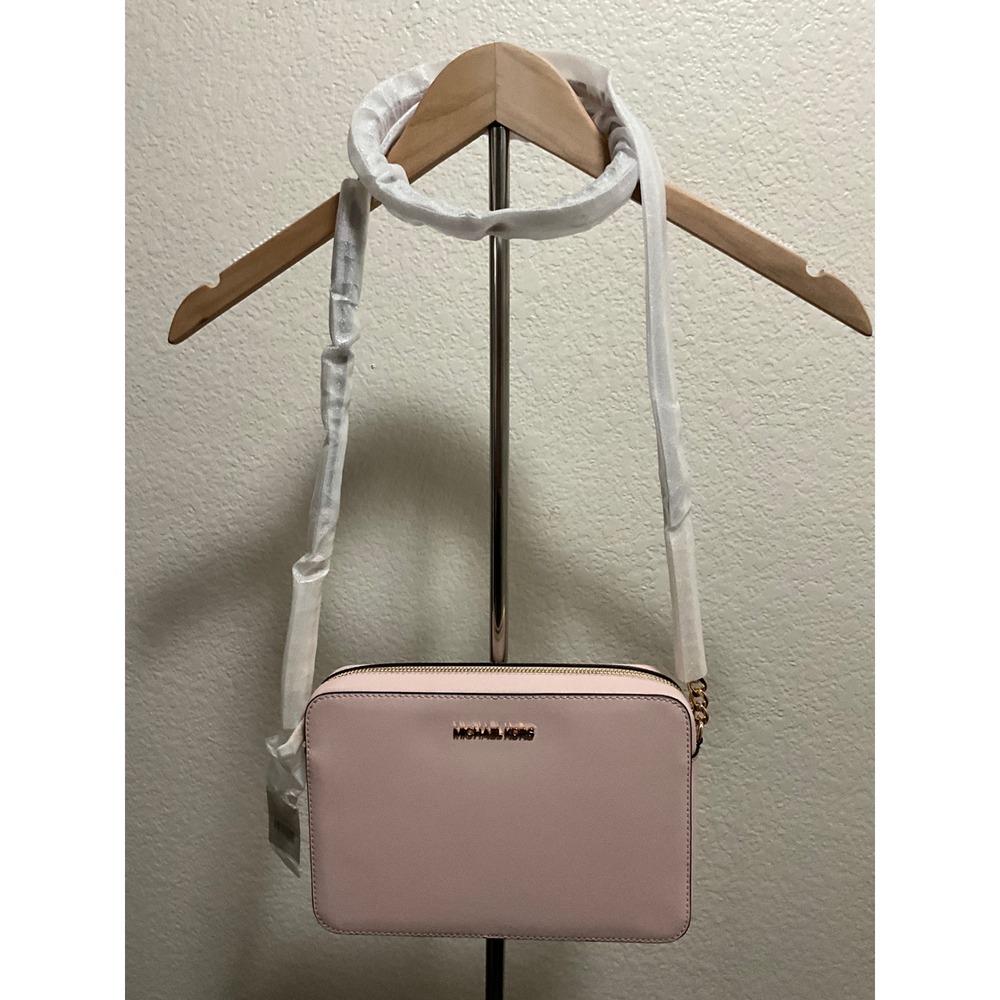 Michael Kors Pink Leather Crossbody Bag Gold Chain Strap Flap Detail